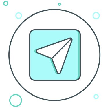 Şehir haritası gezinme simgesinin çizgi bilgileri beyaz arkaplanda izole edildi. Arayüz tasarımı. Yer belirleme konsepti. Renkli taslak konsepti. Vektör