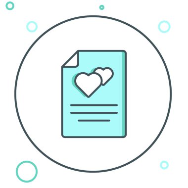 Beyaz arkaplanda satır tebrik kartı simgesi izole edildi. Kutlama için davetiye ya da tebrik kartı şablonu. Renkli taslak konsepti. Vektör