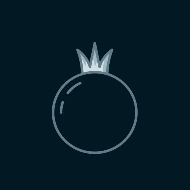 Çizgi Domates simgesi siyah arkaplanda izole edildi. Düz çizgili, gölgeli. Vektör