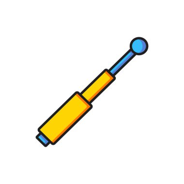 Beyaz arkaplanda izole edilmiş renkli Teleskopik baton simgesi. Düz çizgili, gölgeli. Vektör