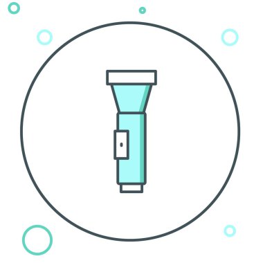 El feneri simgesi beyaz arkaplanda izole edildi. Renkli taslak konsepti. Vektör