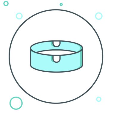 Beyaz arkaplanda çizgi kül tablası simgesi izole edildi. Renkli taslak konsepti. Vektör