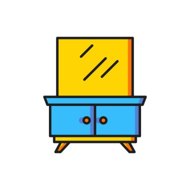 Beyaz arkaplanda renk değiştirme tablosu simgesi izole edildi. Düz çizgili, gölgeli. Vektör