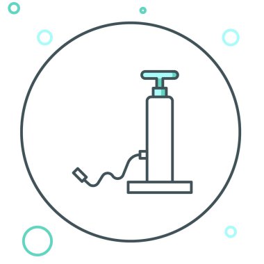 Çizgi Araba hava pompası ikonu beyaz arkaplanda izole edildi. Renkli taslak konsepti. Vektör.