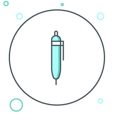 Beyaz arkaplanda satır kalem simgesi izole edildi. Renkli taslak konsepti. Vektör.