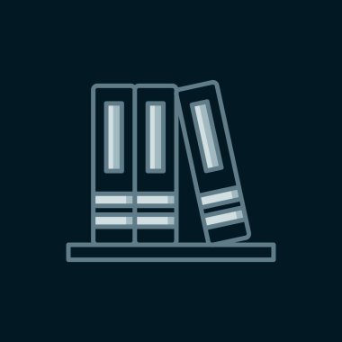 Çizgi Ofisi dosyaları ve belge simgeleri siyah arkaplanda izole edildi. Ofis dosyaları. Dosya arşivleme işareti. Düz çizgili, gölgeli. Vektör.