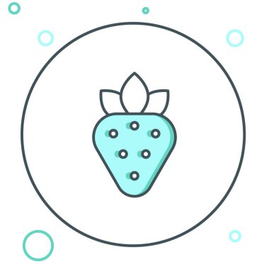 Strawberry simgesi beyaz arkaplanda izole edildi. Renkli taslak konsepti. Vektör.