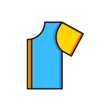 Renk Dikiş Deseni simgesi beyaz arkaplanda izole edildi. Dikiş için işaretler. Düz çizgili, gölgeli. Vektör.