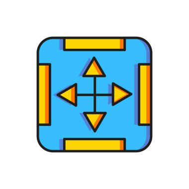 Beyaz arkaplanda izole edilmiş renk alanı ölçüm simgesi. Düz çizgili, gölgeli. Vektör.