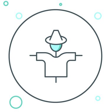 Korkuluk simgesi beyaz arkaplanda izole edildi. Renkli taslak konsepti. Vektör.