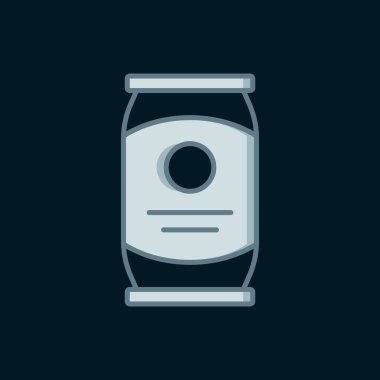 Çizgi Birası simgesi siyah arkaplanda izole edilebilir. Düz çizgili, gölgeli. Vektör.