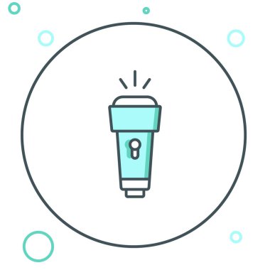 El feneri simgesi beyaz arkaplanda izole edildi. Renkli taslak konsepti. Vektör.