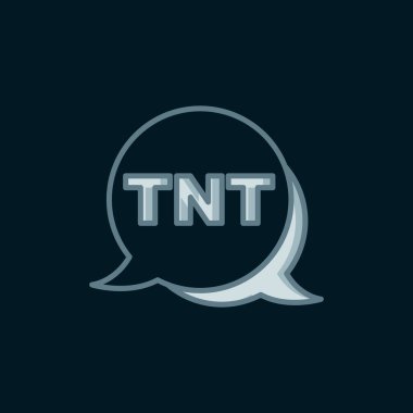 Dinamit patlatma çubuğu simgesi siyah arka planda izole edildi. Saatli bomba - patlama tehlikesi kavramı. Düz çizgili, gölgeli. Vektör.