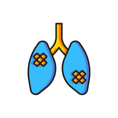 Renk Hastalığı ikonu beyaz arka planda izole edilmiş. Düz çizgili, gölgeli. Vektör.