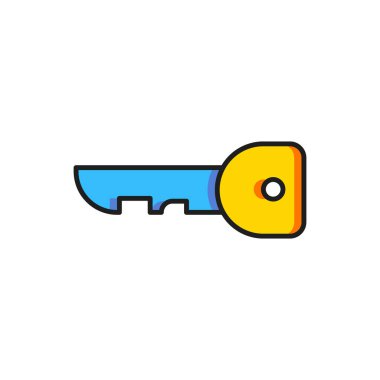 Beyaz arkaplanda izole edilmiş Renk Anahtarı simgesi. Düz çizgili, gölgeli. Vektör.