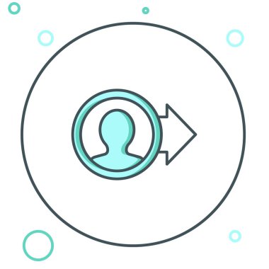 Satır Oluştur beyaz arkaplan üzerinde izole hesap ekran simgesi. Renkli taslak konsepti. Vektör.