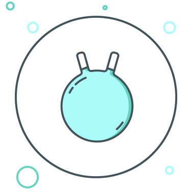 Kettlebell simgesi beyaz arkaplanda izole edildi. Spor malzemeleri. Renkli taslak konsepti. Vektör.