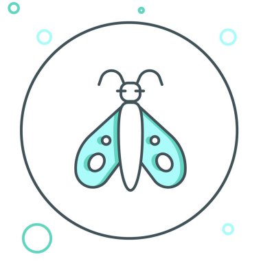 Çizgi Kelebeği simgesi beyaz arkaplanda izole edildi. Renkli taslak konsepti. Vektör.