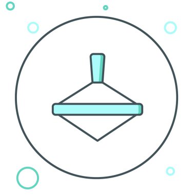 Line Whirligig oyuncak simgesi beyaz arkaplanda izole edildi. Renkli taslak konsepti. Vektör.