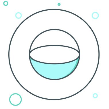 Çizgi Geometrik şekil Küre simgesi beyaz arkaplanda izole edildi. Soyut şekil. Geometrik süs. Renkli taslak konsepti. Vektör.