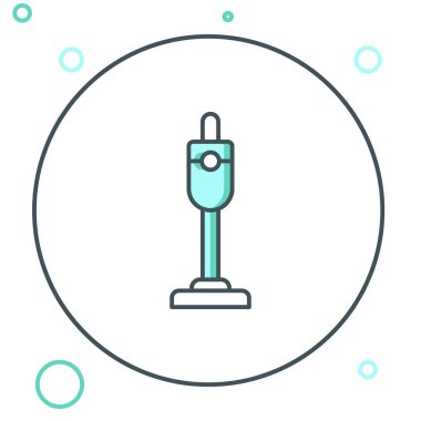 Elektrik süpürgesi simgesi beyaz arkaplanda izole edildi. Renkli taslak konsepti. Vektör.