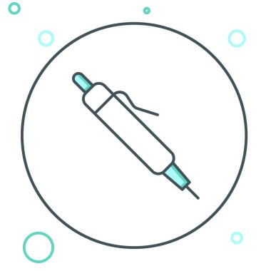 Beyaz arkaplanda satır kalem simgesi izole edildi. Renkli taslak konsepti. Vektör.