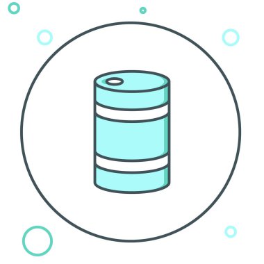 Line Metal bira fıçısı ikonu beyaz arka planda izole edildi. Renkli taslak konsepti. Vektör.