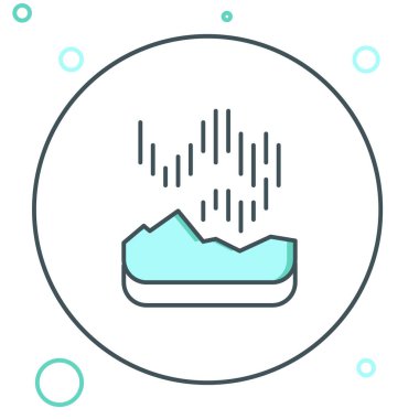 Line Northern lights icon isolated on white background. Colorful outline concept. Vector.