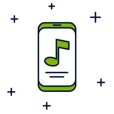 Filled outline Music player icon isolated on white background. Portable music device.  Vector.