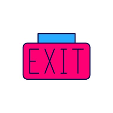 Filled outline Exit icon isolated on white background. Fire emergency icon.  Vector.