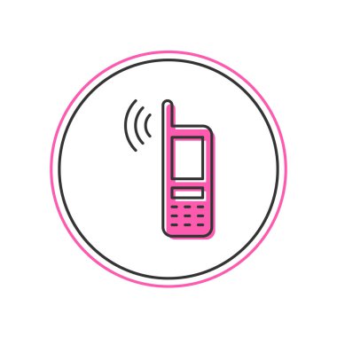 Beyaz arkaplanda izole edilmiş ücretsiz kablosuz bağlantı ikonu ile Smartphone ana hatlarıyla dolduruldu. Kablosuz teknoloji, kablosuz bağlantı, kablosuz ağ. Vektör.