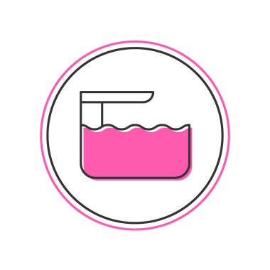 Beyaz arkaplanda izole edilmiş ana hatlı dalış tahtası veya sıçrama tahtası simgesi. Vektör.