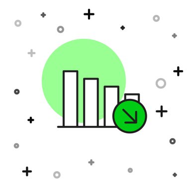Doldurulmuş finansal büyüme azaltımı beyaz arka planda izole edilmiş ikon. Gelirleri arttırıyorum. Vektör.