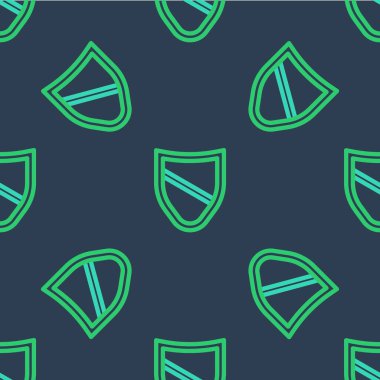 Çizgi Kalkanı simgesi mavi arkaplanda izole edilmiş. Gardiyan. Güvenlik, güvenlik, koruma, gizlilik kavramı. Vektör.