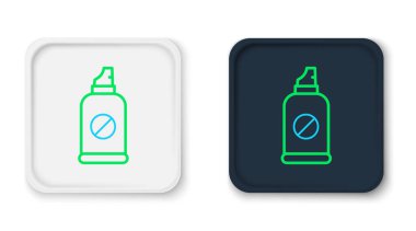 Beyaz arkaplanda izole edilmiş böcek simgesine karşı çizgi spreyi. Renkli taslak konsepti. Vektör.