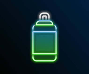 Parlayan neon hattı Kum Torbası simgesi siyah arkaplanda izole edildi. Renkli taslak konsepti. Vektör.