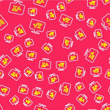 X kabartma simgesinin çizgi kare kökü kırmızı arkaplanda izole edilmiş pürüzsüz desen. Matematiksel ifade. Vektör.