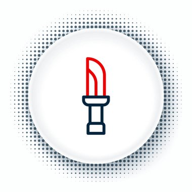 Çizgi Bıçak simgesi beyaz arkaplanda izole edildi. Çatal bıçak sembolü. Renkli taslak konsepti. Vektör.