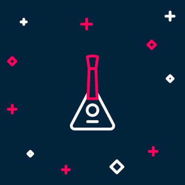 Çizgi müzik aleti Balalaika simgesi mavi arkaplanda izole edildi. Renkli taslak konsepti. Vektör.