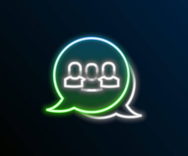 Parlayan neon hattı Proje taban simgesi siyah arkaplanda izole edildi. İş analizi ve planlama, danışmanlık, takım çalışması, proje yönetimi. Geliştiriciler. Renkli taslak konsepti. Vektör.