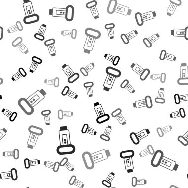 Siyah fotoğraf makinesi flaş ikonu beyaz arkaplandaki kusursuz deseni izole etti. Vektör.