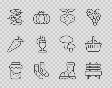 Jam Kavanozu, Bench Pancar Çorabı Yaprağı ya da Suya dayanıklı plastik çizme ve Basket ikonu bırakır. Vektör.