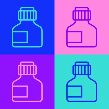 Pop sanat eseri boyası, guaj, kavanoz, renkli arka planda izole edilmiş boya ikonu. Vektör.