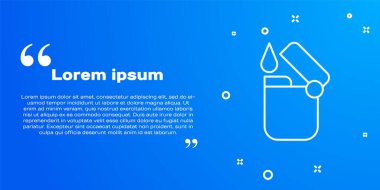 Mavi arkaplanda beyaz çizgi aydınlatma simgesi izole edildi. Vektör.