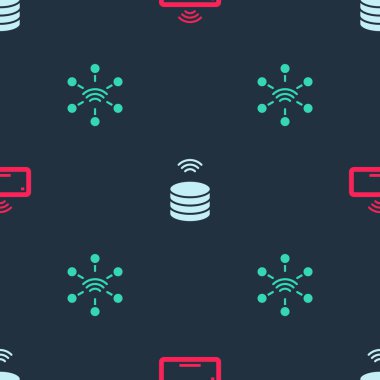 Bilgisayar klavyesi Smart veri sunucusunu ve Ağı pürüzsüz desen üzerine ayarla. Vektör.