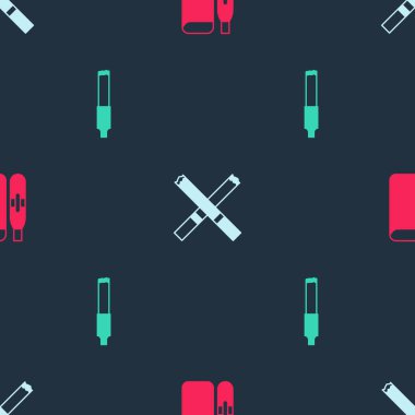 Elektronik sigarayı ve pürüzsüz deseni ayarla. Vektör.