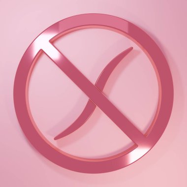Pembe Anti-Solucanlar 'ın parazit simgesi pembe arka planda izole edilmiş. Minimalizm kavramı. 3 Boyutlu resimleme.