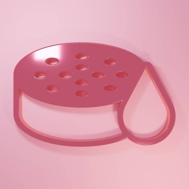 Pembe su algılayıcı simgesi pembe arkaplanda izole edilmiş. Minimalizm kavramı. 3 Boyutlu resimleme.