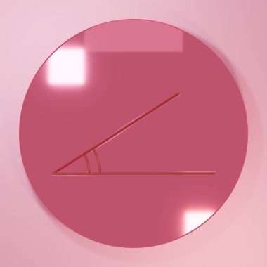 Pembe arka planda 45 derecelik pembe bir açı var. Minimalizm kavramı. 3 Boyutlu resimleme.