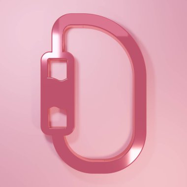 Pembe Karabinalı simgesi pembe arka planda izole edilmiş. Olağanüstü bir spor. Spor malzemeleri. Minimalizm kavramı. 3 Boyutlu resimleme.